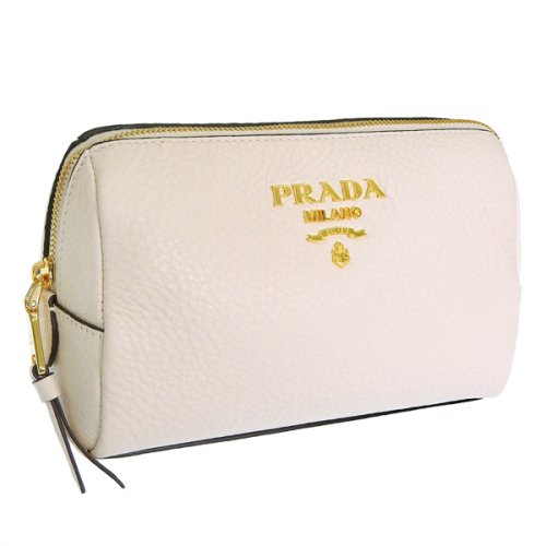 PRADA プラダ VITELLO DAINO ヴィッテロ ダイノ レザー ポーチ 小物入れ メイクポーチ