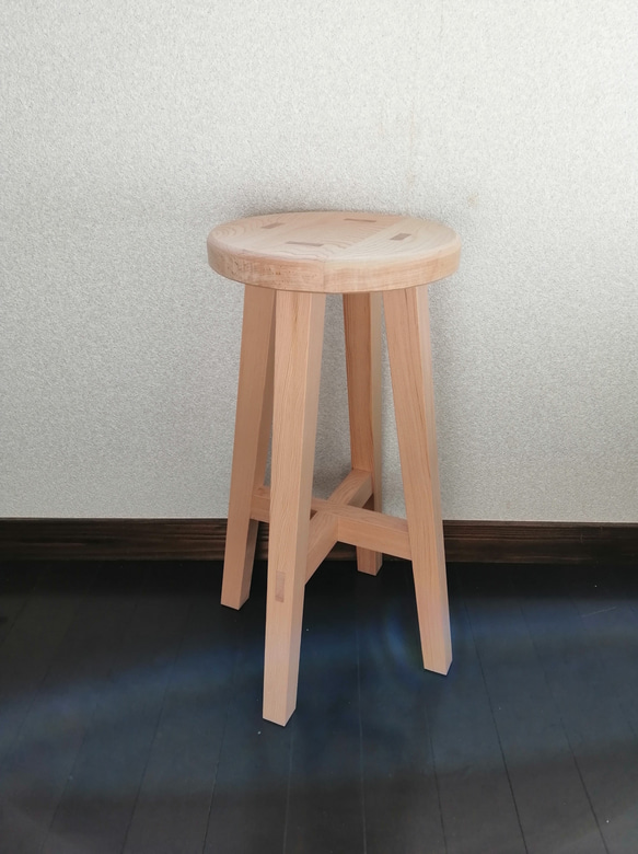 木製スツール　高さ25cm　丸椅子　stool