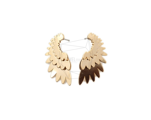 ERG-1715-G【2個入り】エンジェルウィングピアス ,Angel Wing Hook Post Earring