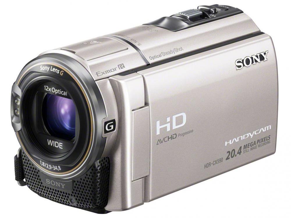 SONY HDビデオカメラ Handycam HDR-CX590V シャンパンシルバー【中古品】