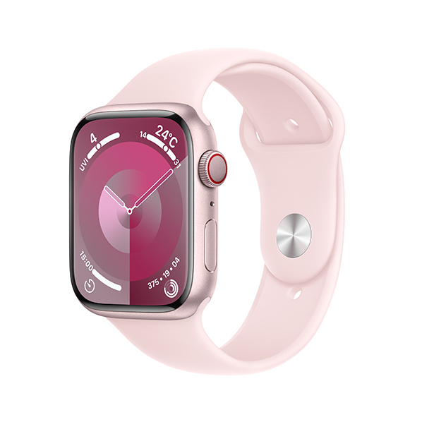 Apple Apple Watch Series 9(GPS + Cellularモデル)- 45mm ピンクアルミニウムケースとライトピンクスポーツバンド - M/L MRML3J/A