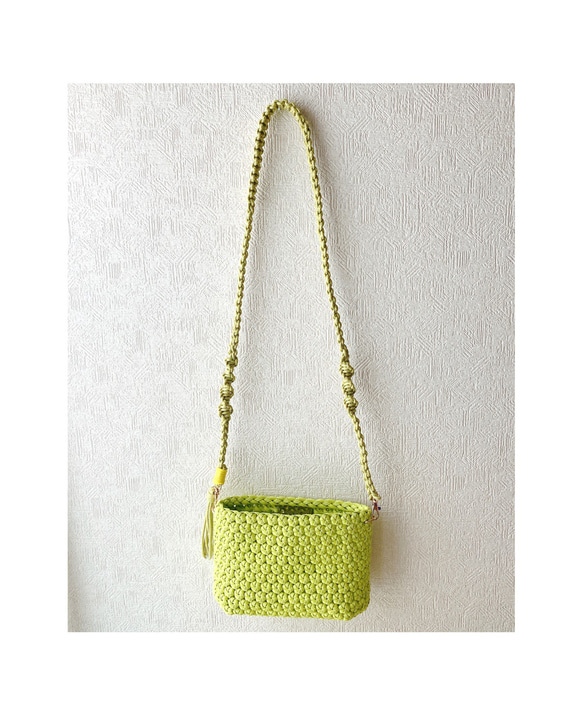 ショルダーバッグイエロー✨ ジーンズに合わせたいシンプルバッグShoulder bag yellow