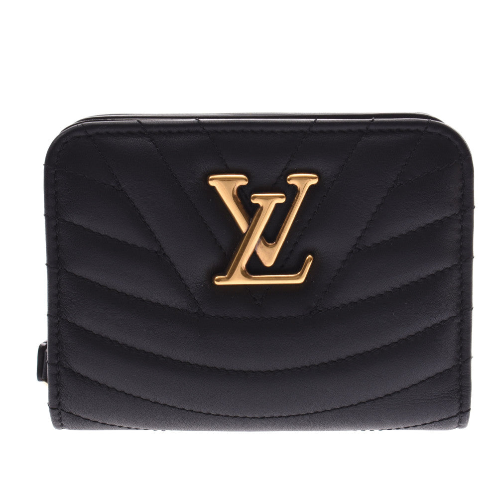 LOUIS VUITTON ルイヴィトン ニューウェーブ ジプトコンパクトウォレット 黒 M63789 ユニセックス レザー 二つ折り財布 新同 中古 