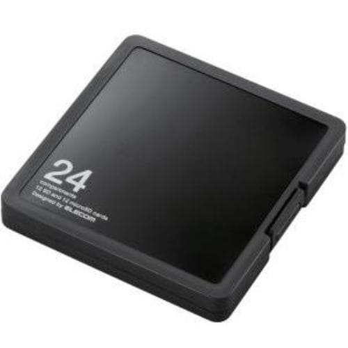 エレコム CMC-SDCPP24BK SD／microSDカードケース プラスチックタイプ ( SD：12枚 ／ microSD：12枚収納可能 ) ブラック