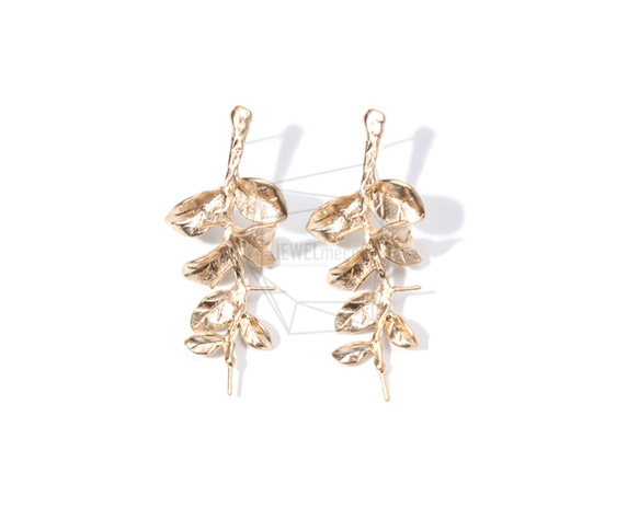 ERG-857-MG【2個入り】リーフブランチピアス,Leaf Branch Earring