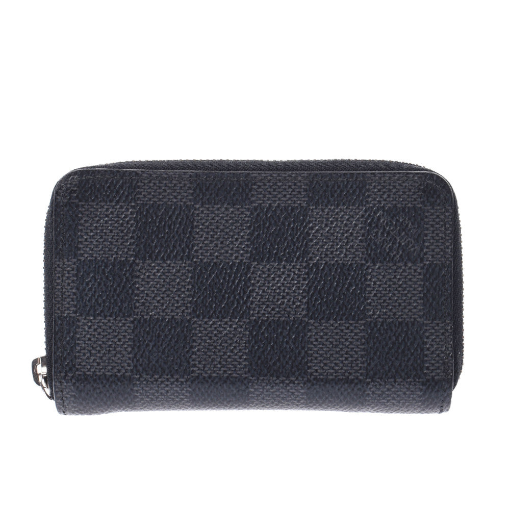 LOUIS VUITTON ルイヴィトン ダミエ グラフィット ジッピーコインパース 黒/グレー N63076 メンズ ダミエグラフィットキャンバス コインケース Bランク 中古 