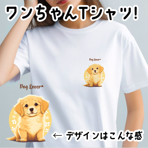 【 ゴールデンレトリバーー 2023新デザイン！】 Tシャツ　おしゃれ　かわいい　犬　ペット　うちの子　プレゼント