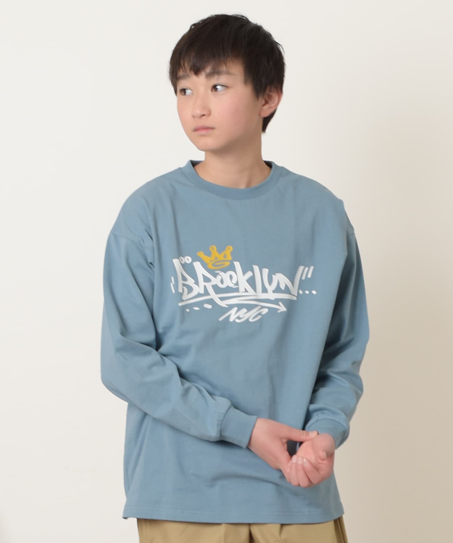 グラソス/フロントグラフィティプリント長袖Tシャツ