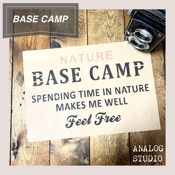 【A6】ステンシルシート『BASE CAMP』送料無料