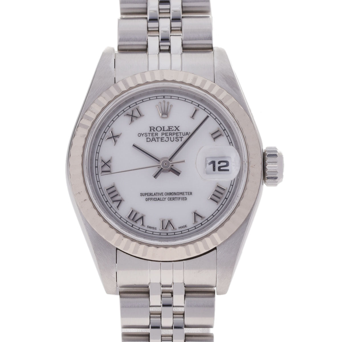 ROLEX ロレックス デイトジャスト 179174 レディース SS/WG 腕時計 自動巻き 白文字盤 Aランク 中古 