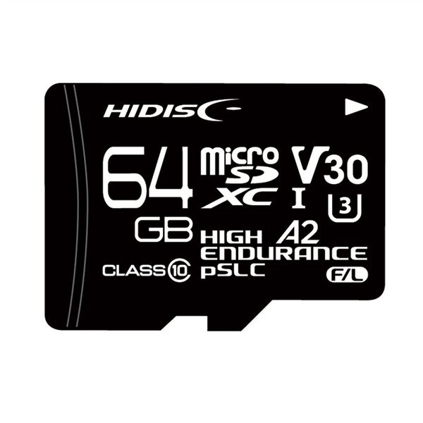 産業用microSDカード pSLCチップ採用 高耐久 microSDXCカード 64GB HDMCSDXC64GPSLJP3 1個（直送品）