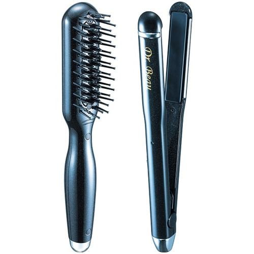 Dr.Beau DB-GW503-B USBヘアアイロン＆USBブラシアイロンセット Glister brush&iron ブラックパール