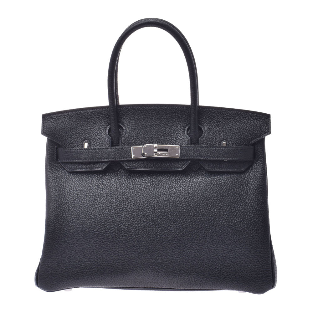 HERMES エルメス バーキン 30 黒 シルバー金具 □N刻印(2010年頃) レディース トゴ ハンドバッグ Aランク 中古 