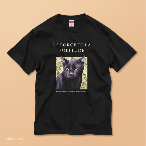 「Black cat」コットンTシャツ/送料無料