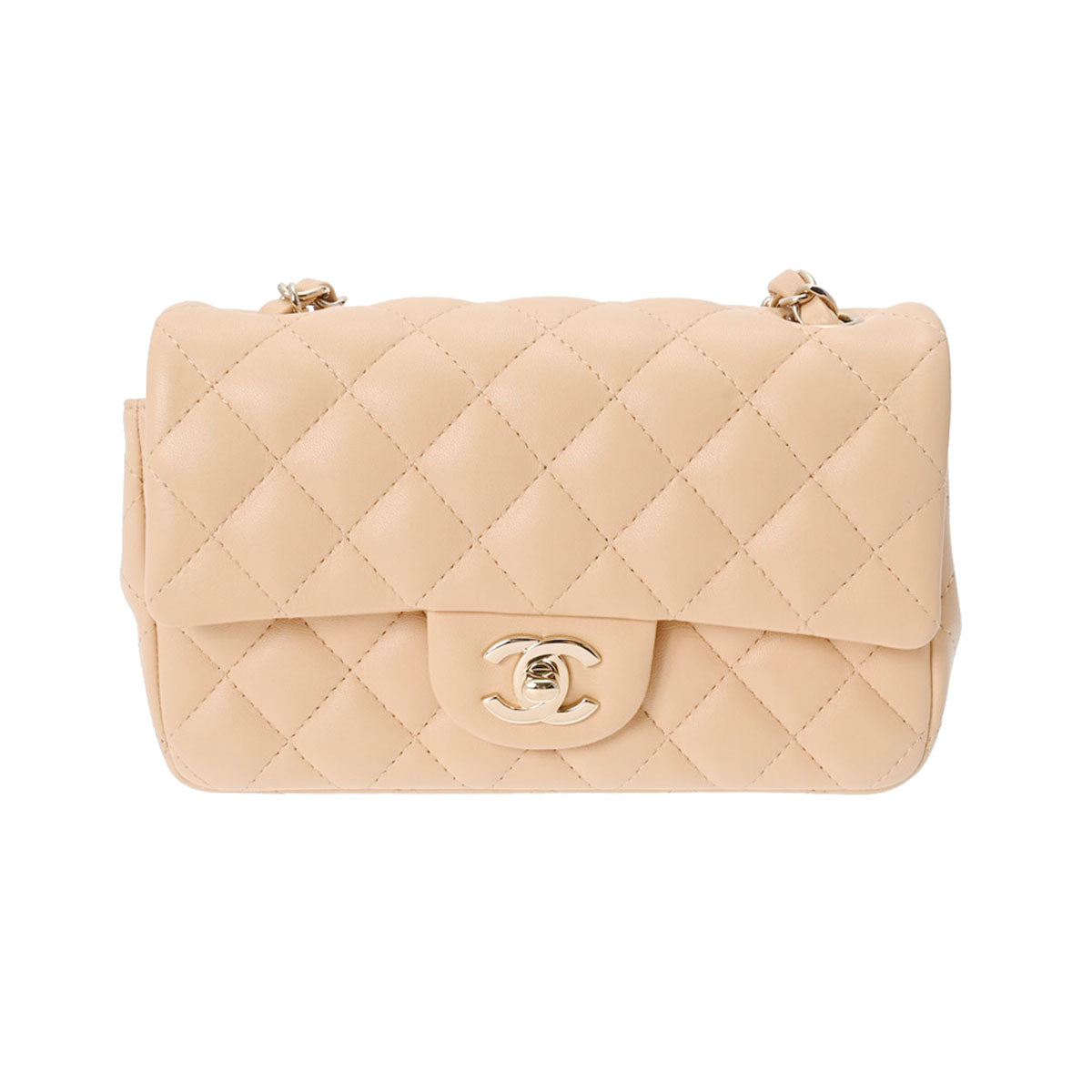 CHANEL シャネル マトラッセ チェーンショルダー 20cm ベージュ シャンパンゴールド金具 A69900 レディース ラムスキン ショルダーバッグ 未使用 