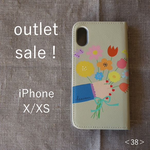 【 outlet sale ! 】iPhone X/XS ＊帯なし手帳型＊スマホケース＜38＞