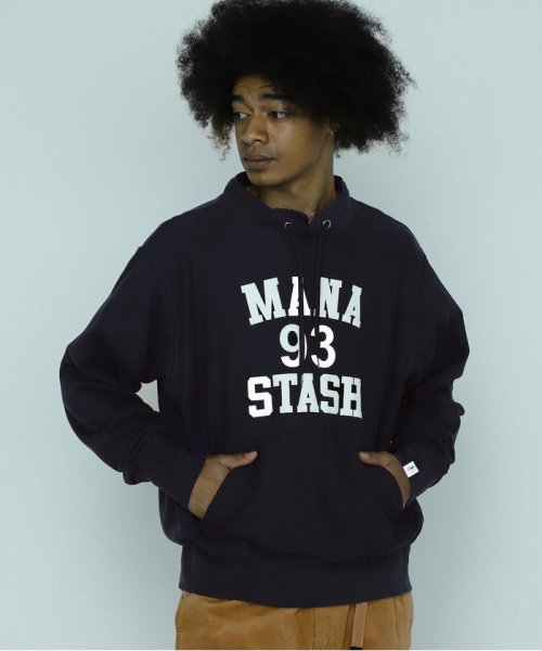 MANASTASH/マナスタッシュ/COLLEGE LOGO STAND COLLAR SWEAT