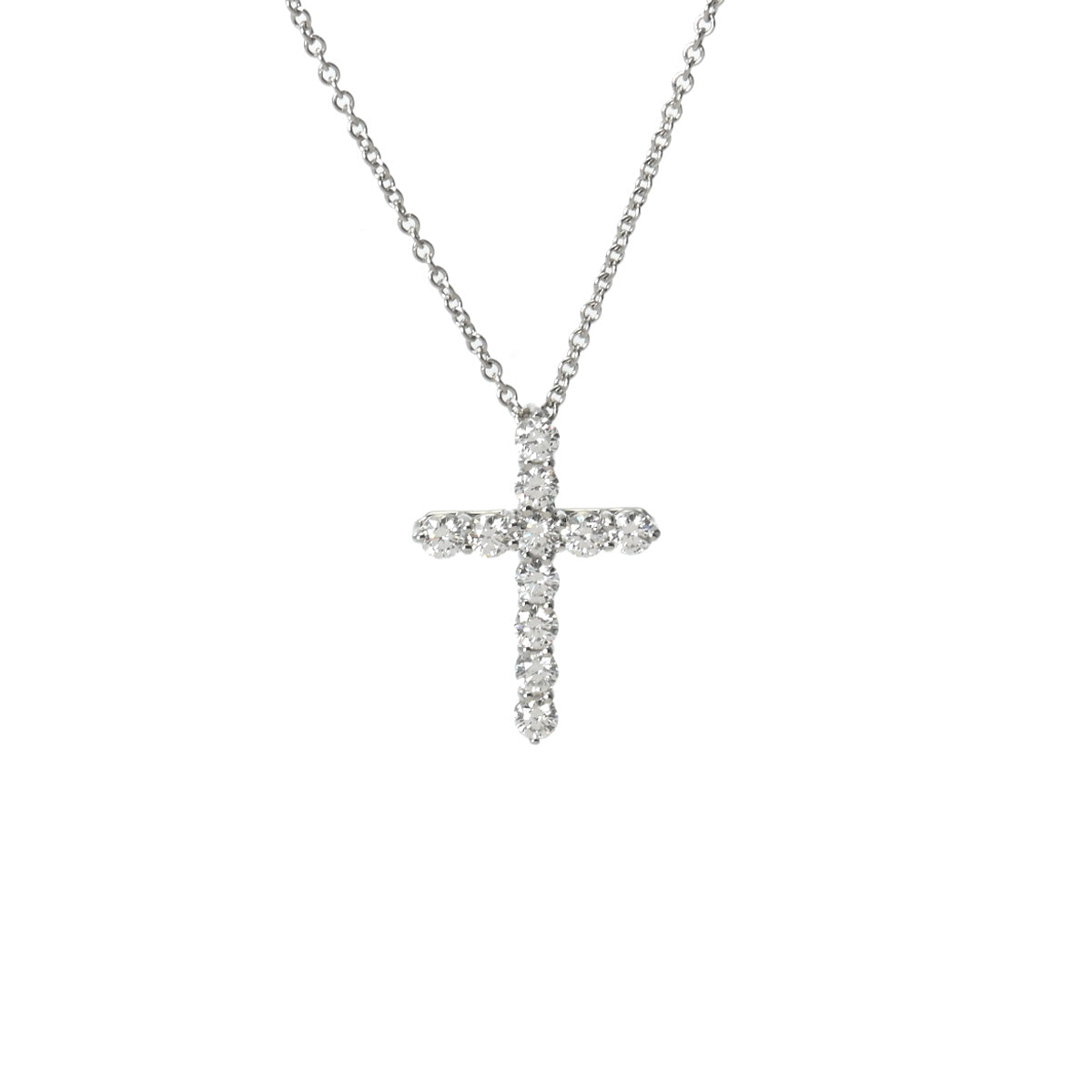 TIFFANY&Co. ティファニー スモールクロス  ダイヤ - レディース Pt950プラチナ ネックレス Aランク 中古 