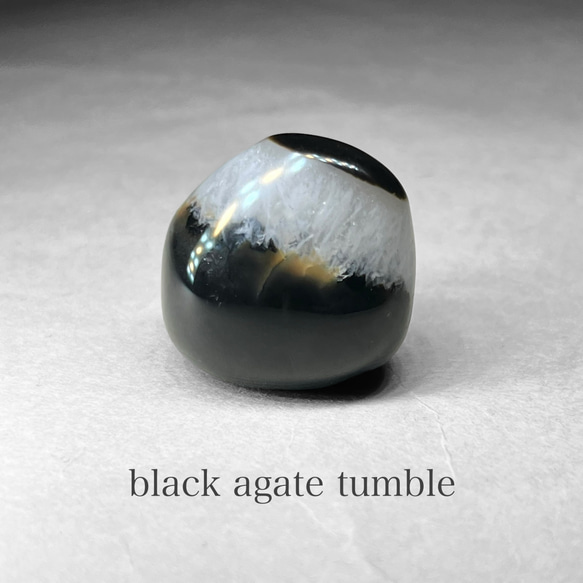 black agate tumble：limonite / ブラックアゲートタンブル E