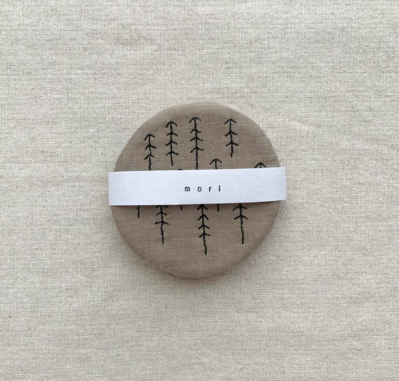 ⚪︎刺繍コースター(もり)⚪︎3枚set