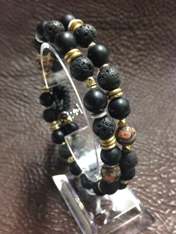 【BG】Natural stone&Brass Bracelet 〈BG0024〉