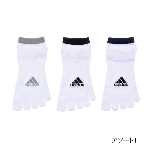 ADIDAS(アディダス) ソックス 無地 ワンポイント スニーカー丈 5本指 消臭 つま先かかと補強 破れにくい 福助 公式