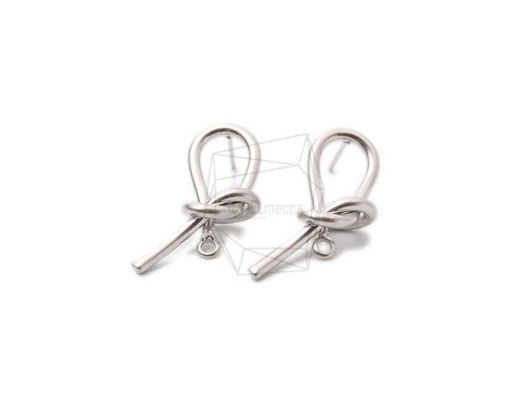 ERG-1023-MR【2個入り】ノットピアス/Knot Post Earrings/19mm X 28mm