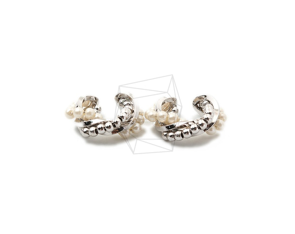 ERG-1507-R【2個入り】パールラウンドイヤーカフ/Pearl Round Earcuffs Earrings