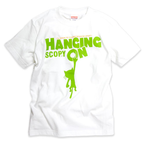 SCOPYネコTシャツ「HANGING ON」ホワイト