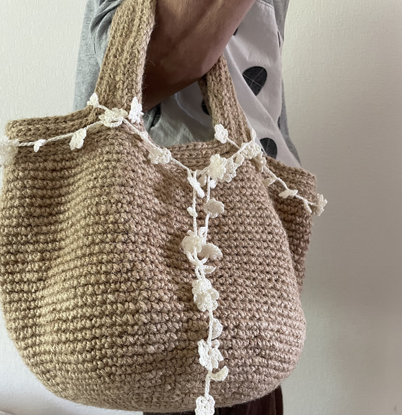 麻のシンプルbag（ラリエット付き）