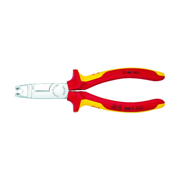 KNIPEX ニッパー機能付きワイヤストリッパー(絶縁タイプ) 165mm 1346-165 1丁 125-6286（直送品）