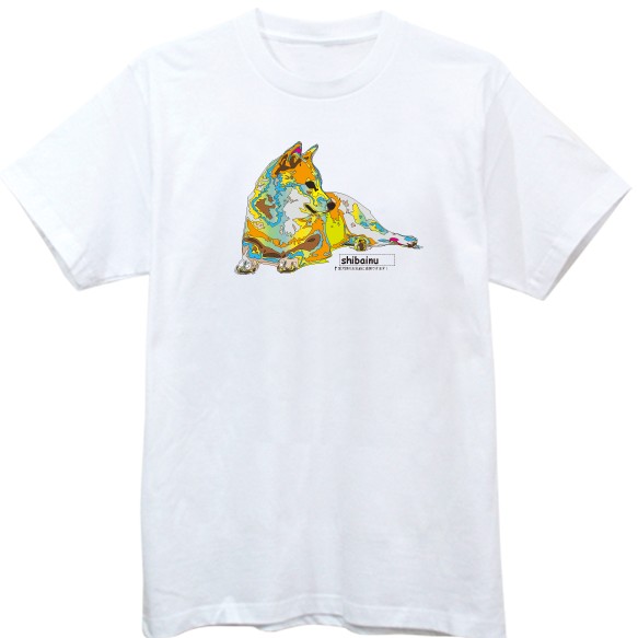 愛犬の名前が入れられるパステル柴犬Tシャツ2nd