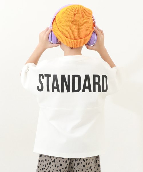 STANDARD バックロゴプリント 半袖Tシャツ 子供服 キッズ ベビー 男の子 女の子 トップス 半袖Tシャツ Tシャツ