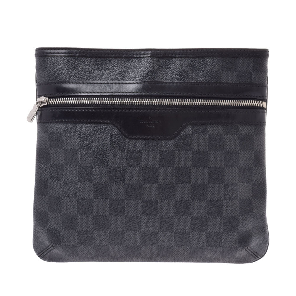 LOUIS VUITTON ルイヴィトングラフィット トマス  14137 黒/グレー系 メンズ ダミエグラフィットキャンバス ショルダーバッグ N58028  中古