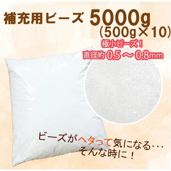 10セット 補充用ビーズ 5000g ビーズクッション 詰め替え 中材  小ビーズ（直送品）