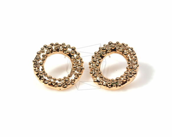 ERG-134-G【2個入り】ラウンドドットスタッドピアス,Round Dots Stud Earrings