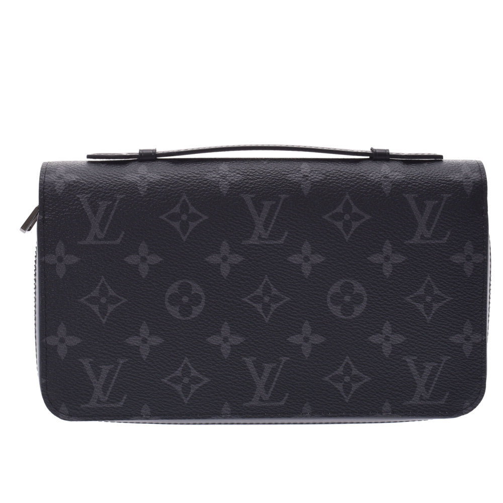 LOUIS VUITTON ルイヴィトン モノグラム エクリプス ジッピー XL 黒/グレー M61698 ユニセックス レザー 長財布 新同 中古 