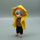 オビツ11 服  パーカー＆ヘッドホン　ドール服 Yellow