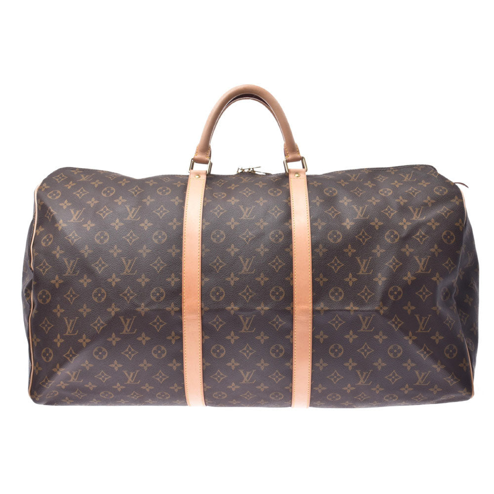 LOUIS VUITTON ルイヴィトン モノグラム キーポル60 ブラウン M41422 ユニセックス モノグラムキャンバス レザー ボストンバッグ ABランク 中古 