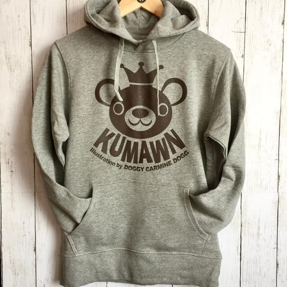 王冠 クマ 『KUMAWN /クマウン』プルオーバー パーカー/スウェット 2サイズ 展開・可愛い  くま