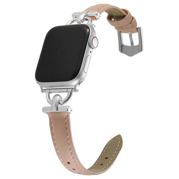 GAACAL Apple Watch Series1-9/SE1-2/ULTRA 2(42/44/45/49mm)用「レトロな近未来」異素材PUレザーバンド ピンクベージュ W00167BJB