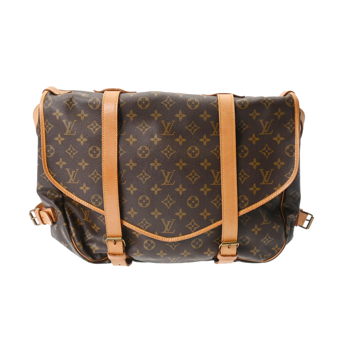 LOUIS VUITTON ルイヴィトン モノグラム ソミュール 43 ブラウン M42252 レディース モノグラムキャンバス ショルダーバッグ Bランク 中古 