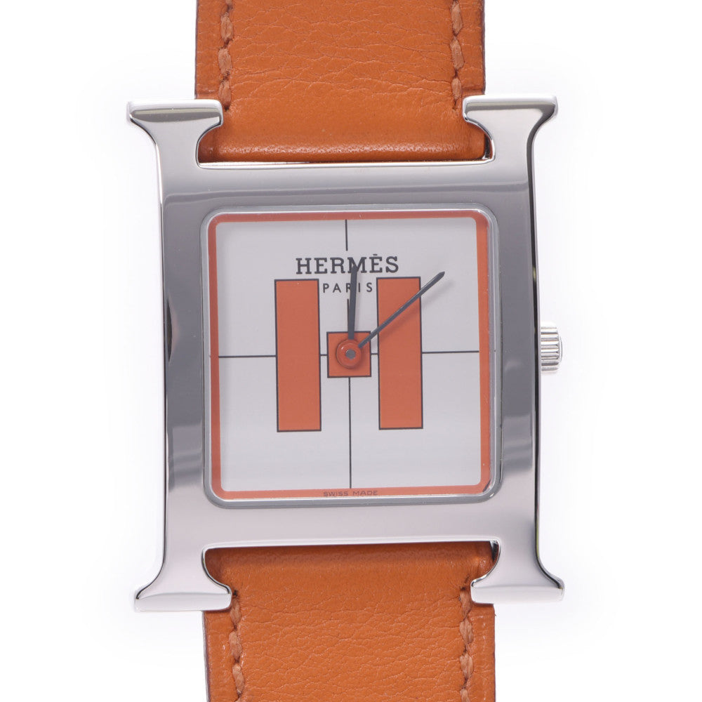 HERMES エルメス ラムシス 限定品 HH1.510 □E刻印(2001年頃) レディース SS/革 腕時計 クオーツ 白文字盤 Aランク 中古 