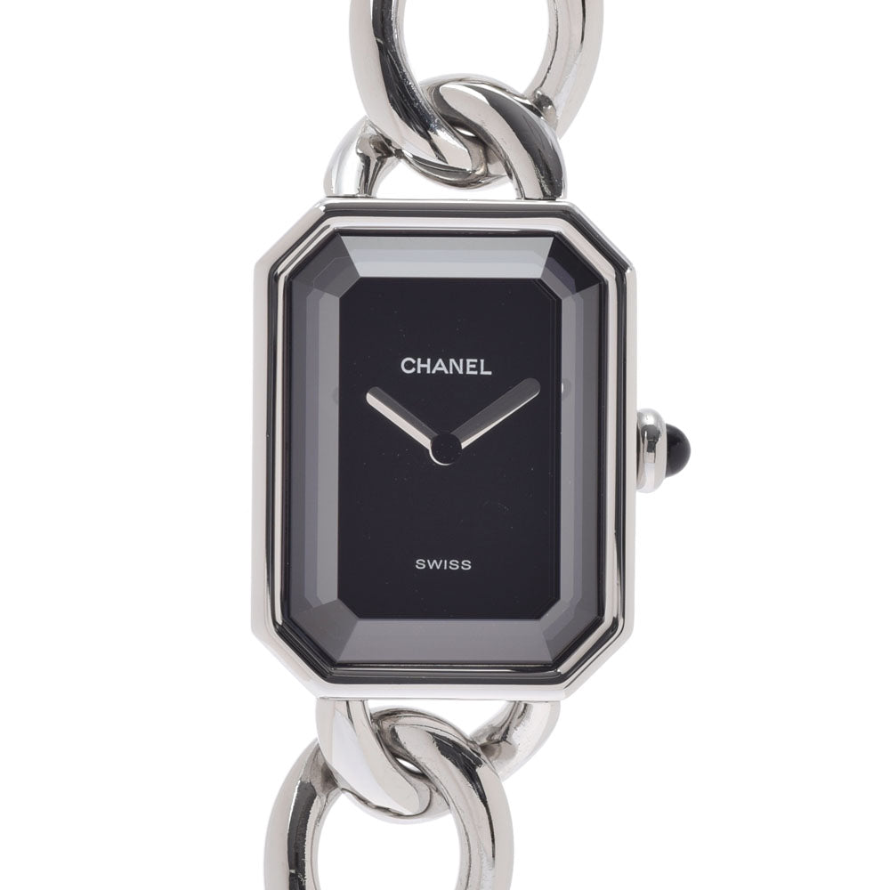 CHANEL シャネル プルミエール サイズM H0452 レディース SS 腕時計 クオーツ 黒文字盤 Aランク 中古 