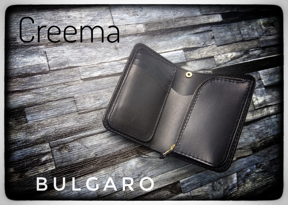 ◆Italian　Leather　BULGARO◆　Middle　Wallet◆BLACK