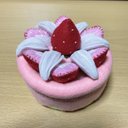 【SALE】フェルトままごと☆ミニデコ・いちごのケーキ