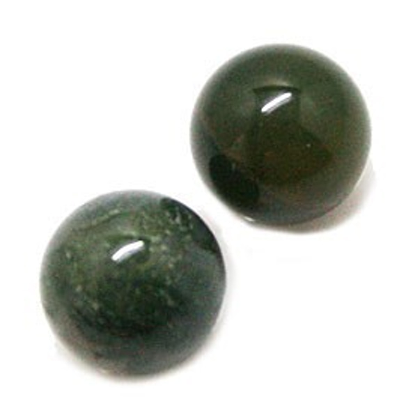 天然石パーツ　モスアゲート（Moss agate）　丸玉パーツ（穴無し）　ti-pa-1169　10個セット