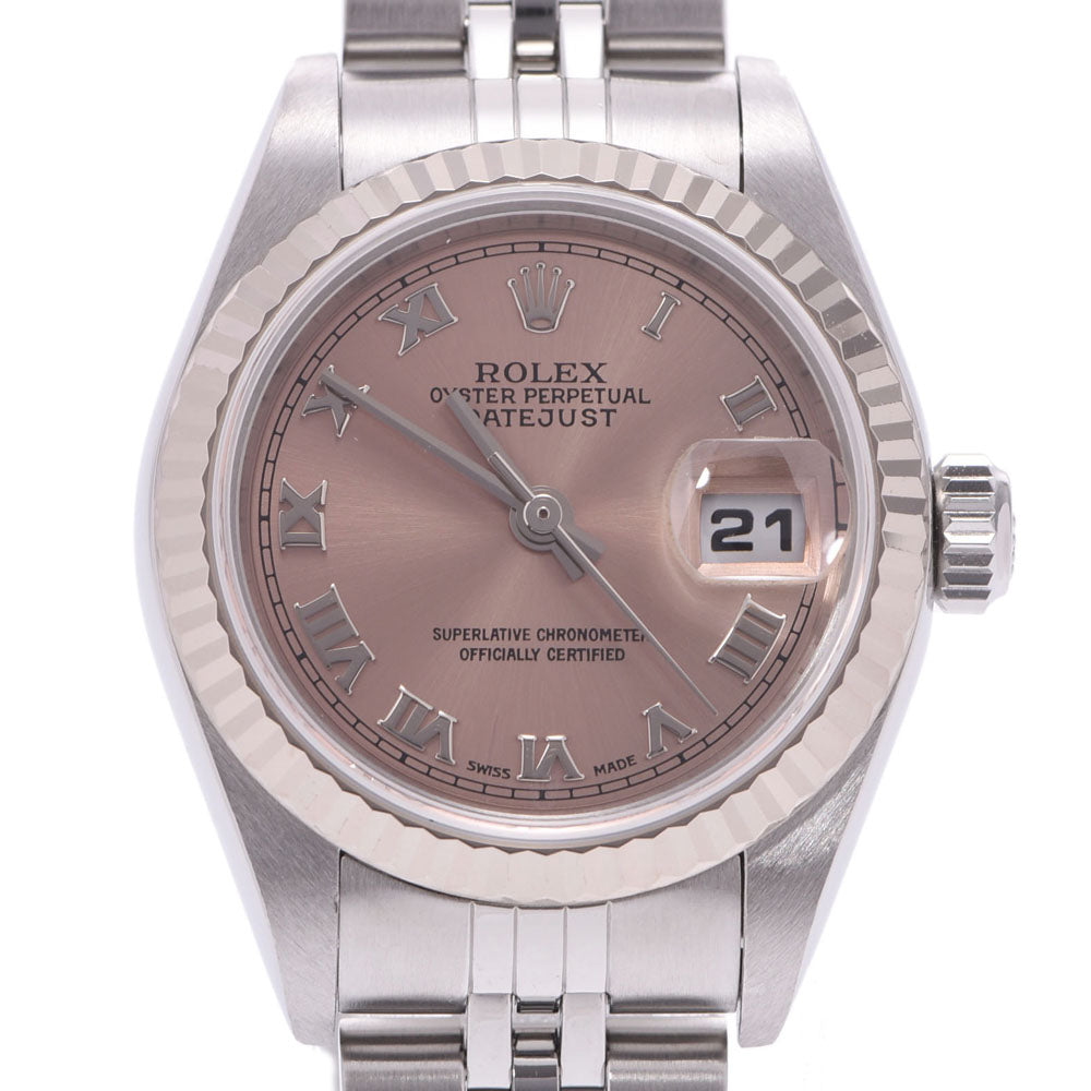 ROLEX ロレックス デイトジャスト 79174 レディース WG/SS 腕時計 自動巻き ピンクローマン文字盤 Aランク 中古 