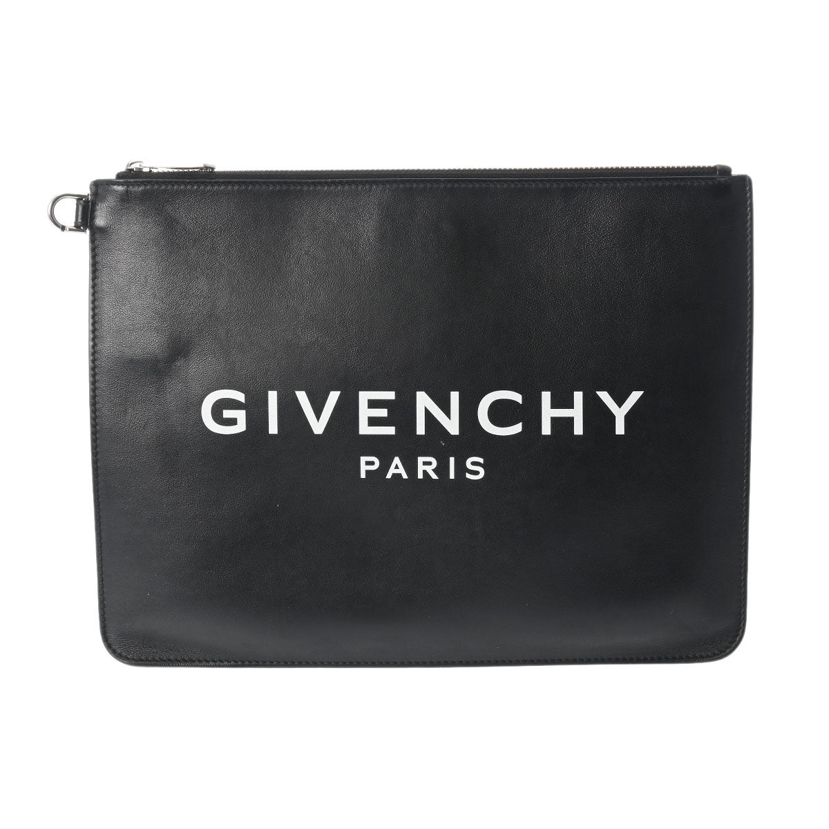 GIVENCHY ジバンシー ロゴ 黒 BK600JK0AC メンズ カーフ クラッチバッグ Bランク 中古 