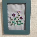 刺繍　ミヤコワスレ【フレーム付き】